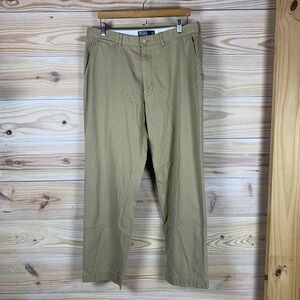 VTG Polo Ralph Lauren Chinos Mens 36x32 Tan Khaki Straight Cotton Twill Trousers